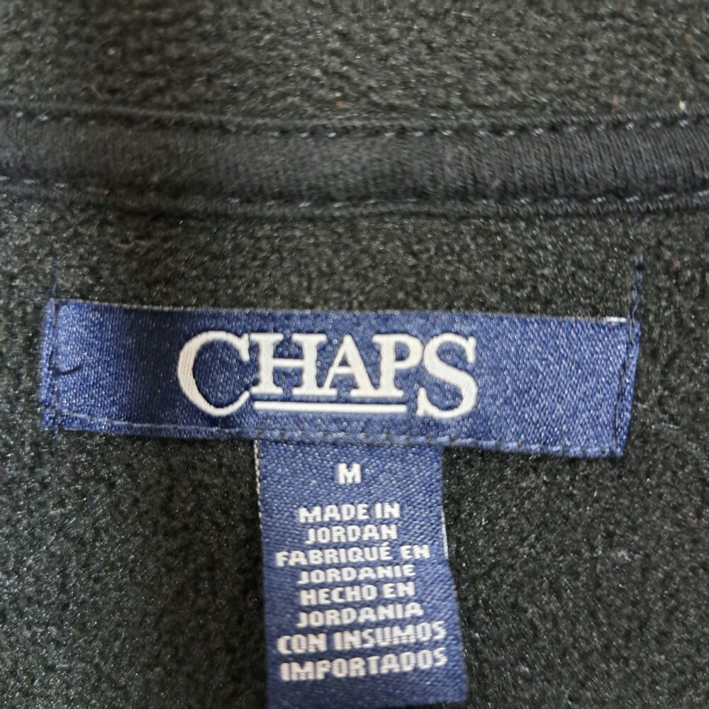 Chaps Women's Medium Black Fleece Full Zip Vest - Picture 3 of 4